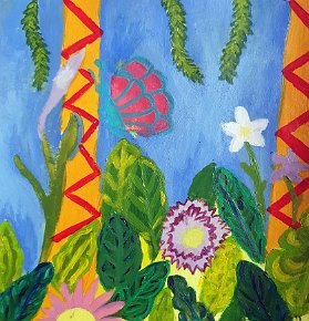 Alice. Year 8. Great Sankey High School. Warrington. Uk. Acrylic on card