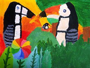 Andrew. Year 8. Great sankey high school. Warrington. Uk. Acrylic on card