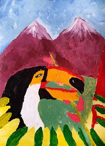 Karl. Year 8. Great sankey high school. Warrington. Uk. Acrylic on card