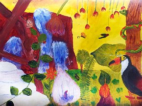 Laura. Year 8. Great Sankey High School. Warrington. UK. Acrylic on card