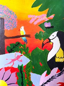 Lucy. Year 8. Great Sankey High School. Warrington. UK. Acrylic on card