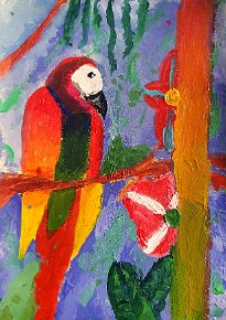 Rohail. Year 8. Great Sankey High School. Warrington. UK. Acrylic on card