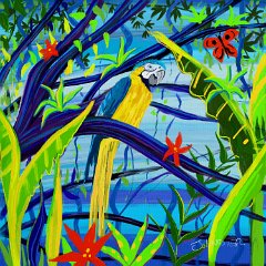 Rainforest Parrot. Procreate digital painting by John Dyer