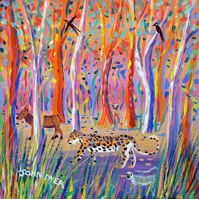 India - 12 x 12 inches acrylic on canvas by John Dyer