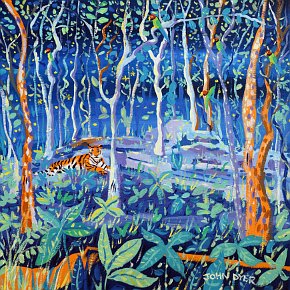 India - 18 x 18 inches acrylic on canvas by John Dyer