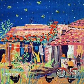 India - 12 x 12 inches acrylic on canvas by John Dyer