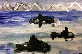 Alyssa, aged 10. Chaucer Junior School. Orcas. A3 paper.