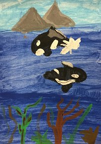 Haris A, age 10, Highfield Primary School, Orca Ocean, A4 paper